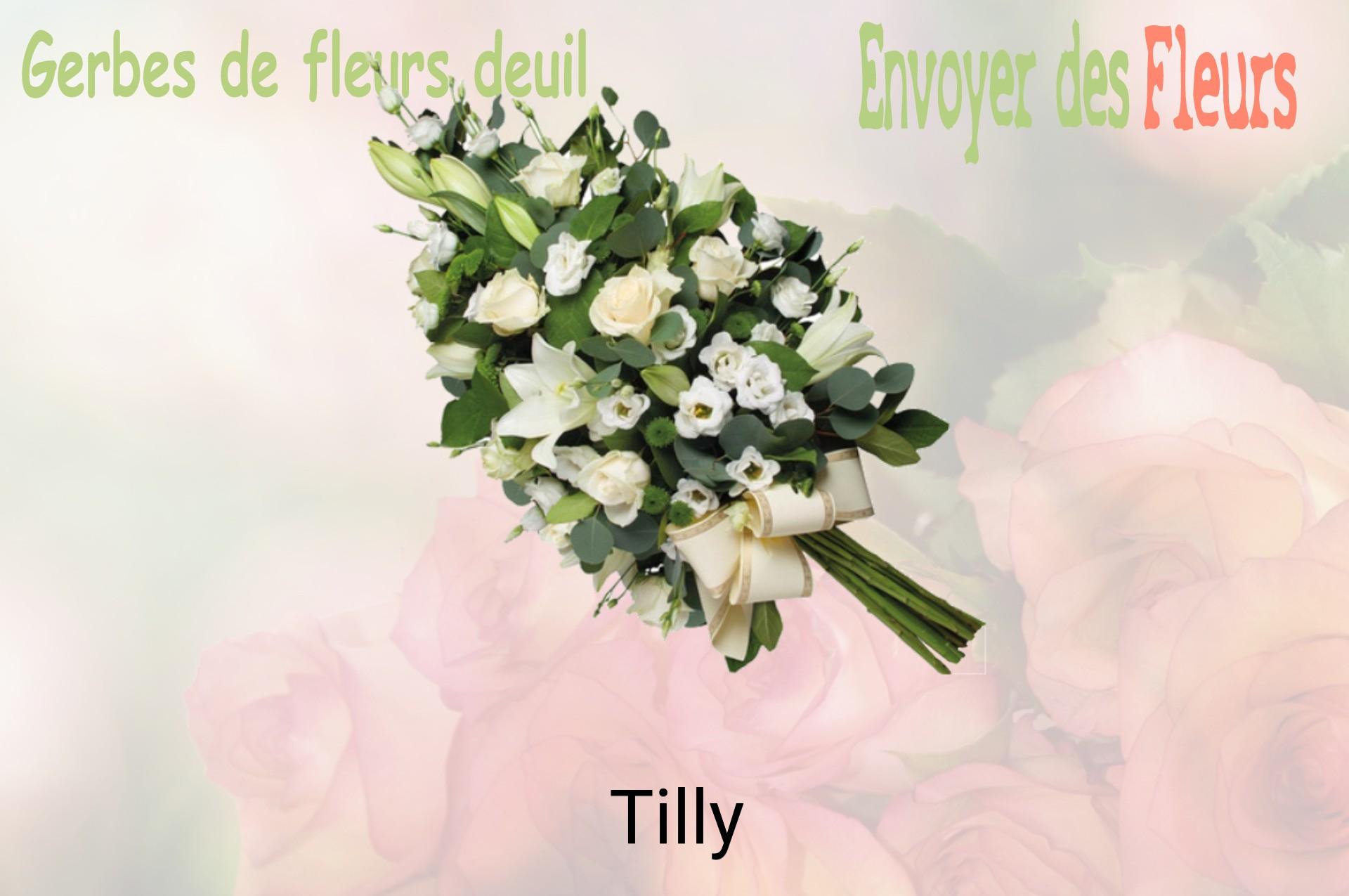 Gerbe de fleurs de deuil livrée à Tilly